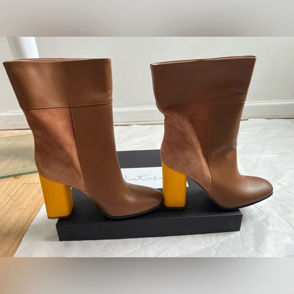 Marina Rinaldi Women's Leibniz Block Heel Suede Ankle Boots Leather Sz 40 US 10 - Picture 6 of 9